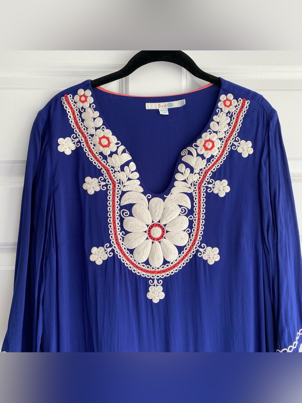 Boden Arianne Embroidered Dress 8L Royal Blue - Picture 2 of 7